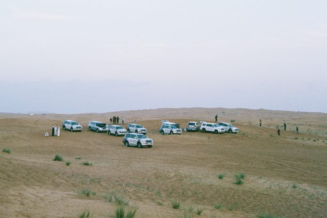 Desert safari vehicles in Dubai dunes