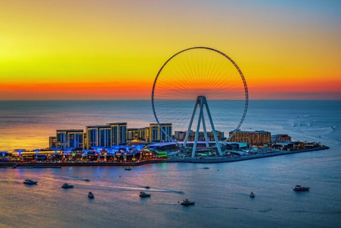 Ain Dubai at sunset