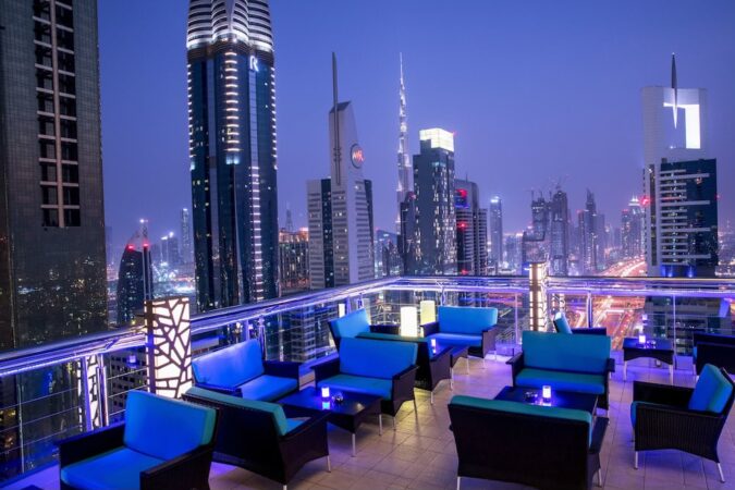 Dubai night skyline